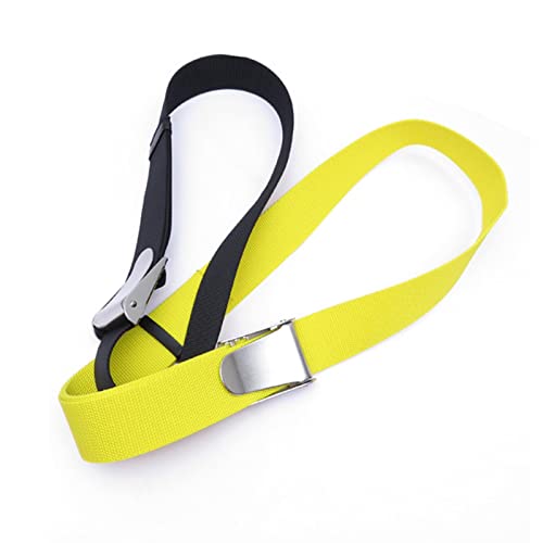 Snorkeling Waist Strap with Stainless Steel Fastener, Diving Weight Belt for Underwater Use, Yellow 1.35m