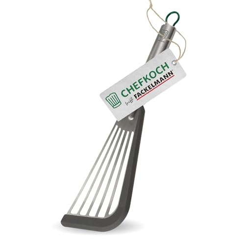 Chefkoch trifft Fackelmann – Premium Flexiwender aus Edelstahl und Silikon, ideal für beschichtete Pfannen, hitzebeständig bis 230°C, spülmaschinengeeignet