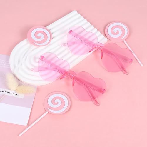 16 Pack Trendy Transparent Heart Sunglasses Colorful Glasses for Women Party Favor3