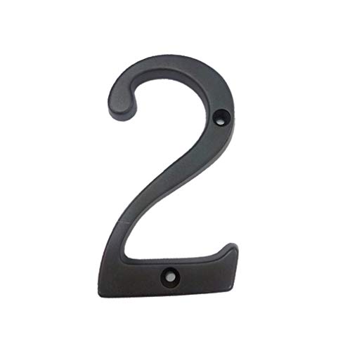Qcaa Traditional Forged Brass House Number, 4", 2, Us10B Oil Rubbed Bronze #TOP7
