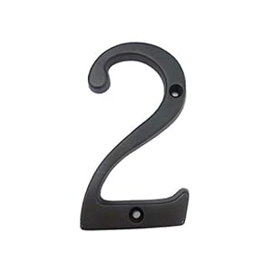 QCAA Traditional Forged Brass House Number, 4″, 2, US10B Oil Rubbed Bronze