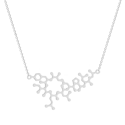 Collier de sérotonine chaîne pendentif chimie science biologie bijoux