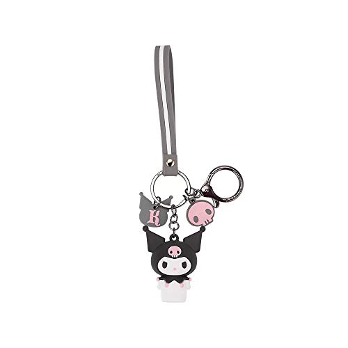 Adorable Premium Quality Cartoon Keychain Keyring Key Purse Handbag Charms, Hello Kitty, My Melody, Kuromi, Keroppi, Badtz-Maru, Cinnamoroll, Pompompurin (Kuromi)â€¦