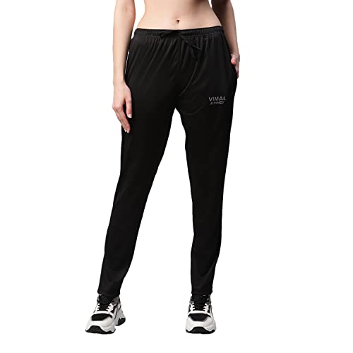 Image of Mack Jonney Dryfit Lycra Solid Trackpants for Women (Pack of 2)-Dryfit D10 BLK BLU 002-P