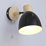 Diseño: aplique de pared con interruptor, es más fácil de encender / apagar, simplemente tire del interruptor. Lámpara de pared simple, también se puede usar como luz de noche / lámpara de noche y como decoración para su habitación.