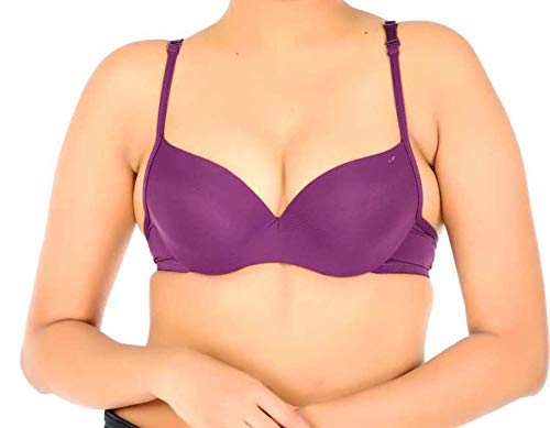 Image of Brachy Women's 85% Polyamide, 15% Elastane Heavily Padded Underwire Push Up Bra Pink
