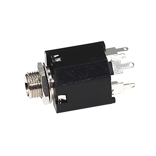 100pcs 6.35mm Audio Plug Sockets PJ-612 3-Pin Connector with Screw Nut