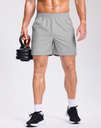 Image of GGJ Men's Lightweight Athletic Shorts with 2 Zipper Pockets 7 inch /9 inch /5 inch Gym Workout Running Quick Dry Tennis Shorts for Men