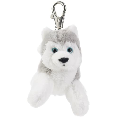 Plüsch-Anhänger Schlittenhund „Husky“ – Schaffer 0130 - ca. 10 cm - Niedlicher Schlüsselanhänger & Taschenanhänger mit Karabiner - Weich & hochwertig - Geschenkidee für Kinder & Erwachsene - grau-weiß