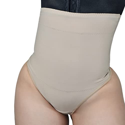 Calcinha Modeladora Fio Dental Aperta Barriga (Bege, XG)