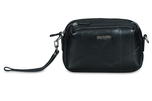 Pochette de voyage cuir homme grand volume contre le désordre des bagages Calfnero marron