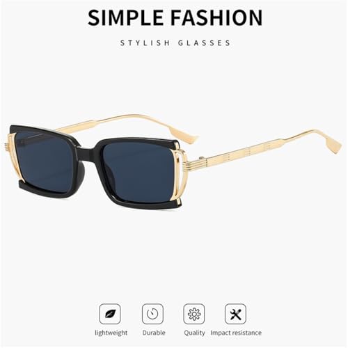 Lunettes de soleil vintage rectangle pour femmes et hommes