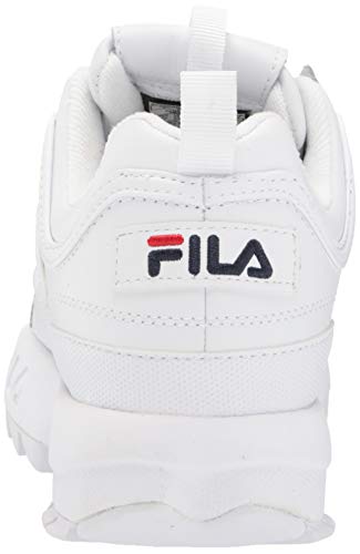 Fila womens Fila Women's Disruptor Ii Premium Sneaker, White/Navy/Red, 8 US
