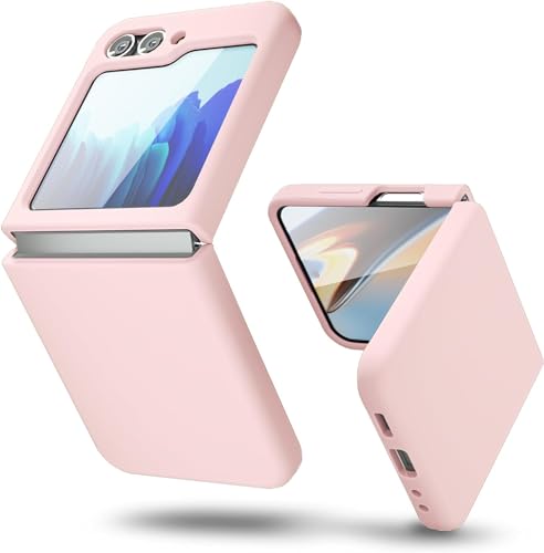 Image of MIDOS Back Cover Compatible with Samsung Z Flip 5 Silicone Case Full Protection Shock Proof Case for Samsung Galaxy Z Flip 5 (Sand Pink)
