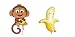 36" Happy Monkey & 30" Banana Mylar Foil Balloon 2 Piece Bundle Set