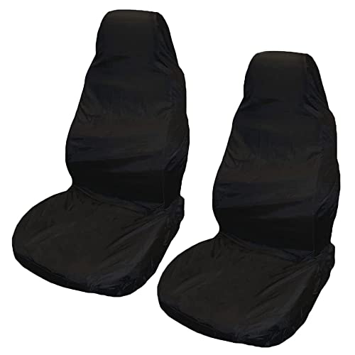Humtool 2 x Housses de Siège pour Voiture Ultra Léger Imperméable Protection Auto Amovible Universel Protecteur Avant Housse de Siège Noir Nylon Imperméable Anti-Huile