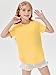 Haloumoning Girls Summer T Shirts Loose Curved Hem Short Sleeve Shirt Athletic Casual Tops Tees 4-14 Years Yellow
