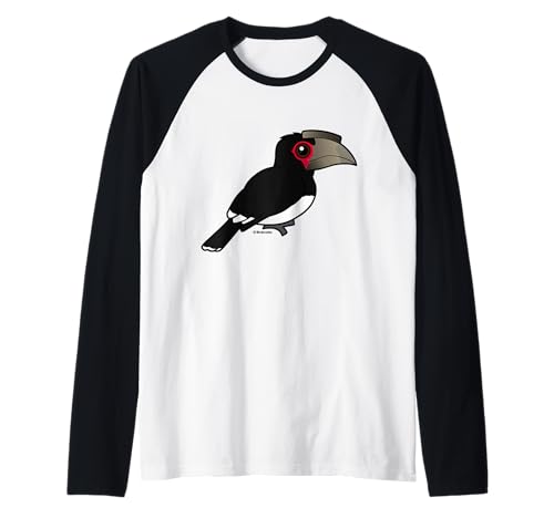 Trumpeter Hornbill Cute Cartoon Birdorable Bird Raglan Baseball Tee