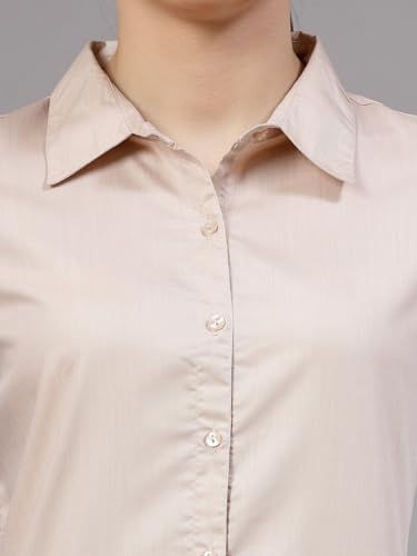 Image of Style Quotient Women Solid Chambrey Regular Formal Shirt