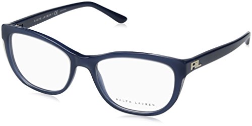 Ralph Lauren Women's RL6170 Cat Eye Eyeglass Frames, Top Transparent & Blue/Demo Lens