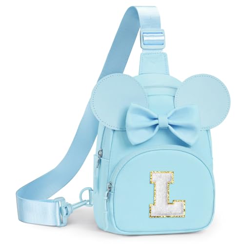 Image of YOOLIFE Little Girl Purse for 2 3 4 5 6 7 8 Year Old Girls Kids Birthday Gifts, Initial Small Sling Bag Crossbody Bag for Girls, Fanny Pack for Girl Trendy Stuff, Blue (L)
