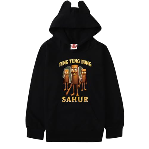 Boys Tungtungsahur Sweatshirt Kids Tungtung Sahur Hoodie Teen Tralalero Tralala Cat's Ear Shaped Hoodie