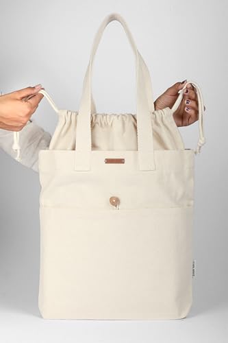 Harry-Kritz-Vertical-Cotton-Canvas-Tote-Bag-with-Drawstring-Closure-for-College-and-Everyday-Use