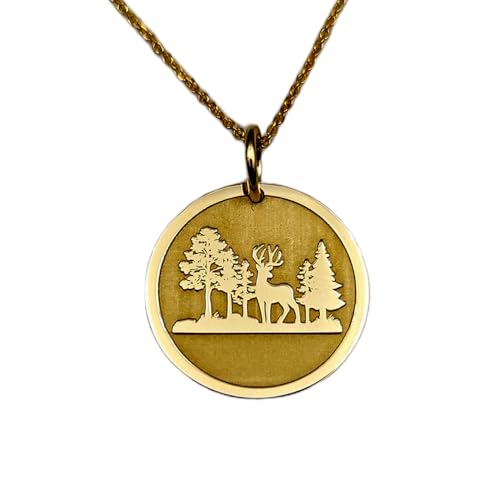 Bijoux arbre et cerf plaqués or en argent massif pour un cadeau