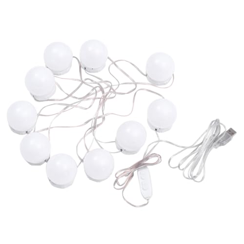 SHINEOFI Kit Bombillas LED para Espejo de Maquillaje Luz Regulable Colores Alimentación USB Cuerda Giratoria Recogible Protección Fácil Instalación para Tocador y Baño