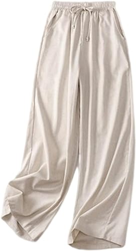 Women's Wide Leg Spring/Summer Loose Elastic Waist Casual Pants3