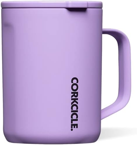 Origins Neon Lights Travel Coffee Mug - Triple Insulated Stainless Steel Cup for Hot Drinks - Spill Proof, Reusable, BPA-Free, Dishwasher Safe - Sun-Soaked Lilac, 475ml/16oz