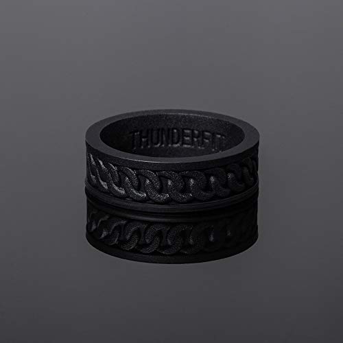 ThunderFit Silicone Wedding Rings for Men, Chain Design Rubber Engagement Bands 7mm Wide 2mm Thick - 1/4/7 Variety Multipack3