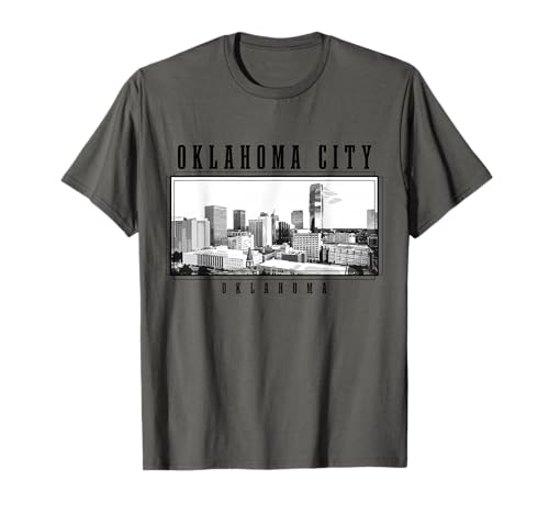 Oklahoma City Vintage Skyline Black & White Vintage Oklahoma T-Shirt