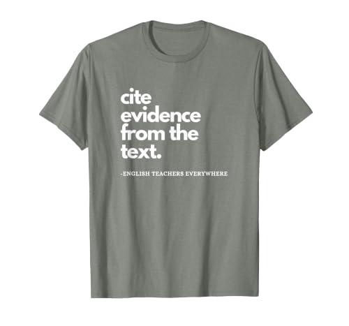 English Teacher ELA Cite Evidence from the Text T-Shirt, Men, Olive Heather, 3X-Large