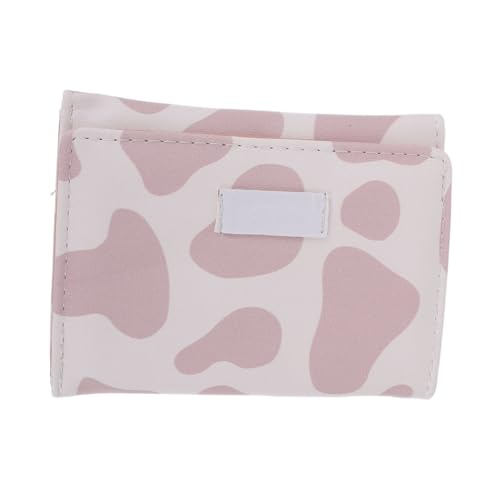 Hemoton Mini PU Wallet Trifold Cartoon Cow Pattern Change Purse for Women with Multi Compartment Design Small Cute Fashionable Card Holder for Travel Shopping Business Use