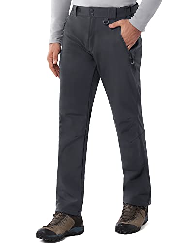 33,000ft Pantalones de exterior para hombre, impermeables, resistentes al viento, de forro polar, forrados, para invierno, trekking, senderismo, gris, 34W x 30L Cover