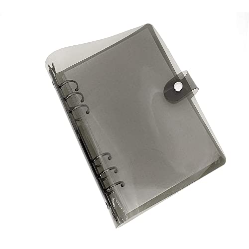 Carpeta de anillas A5 / A6, recargable, 6 anillas redondas, impermeable, PVC, hojas sueltas, planificador personal, carpeta de cubierta para cuaderno Cover