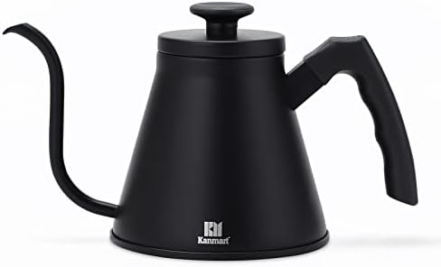 Kanmart Pour Over Coffee Kettle Barista's Choice Works on Stove and Any Heat Source stove top pour over kettle Gooseneck Teapot with Precision Pour Spout(1.2L, 40oz) (black)