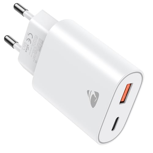 Prise USB C, 20W Chargeur USB C Chargeur Rapide iPhone, PD+QC Multiple Prise Secteur USB Type C Adaptateur pour iPhone 17 16 15 14 13 12 11 Pro Max Plus Mini X...