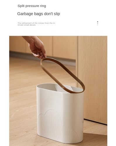 Caneca de basura plástica slim blanca para hogar miniatura 4