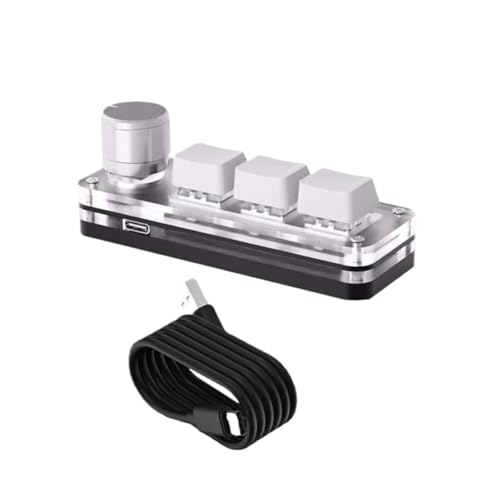 Clavier mécanique macro RVB blanc avec 3 touches programmables pour raccourcis Photoshop