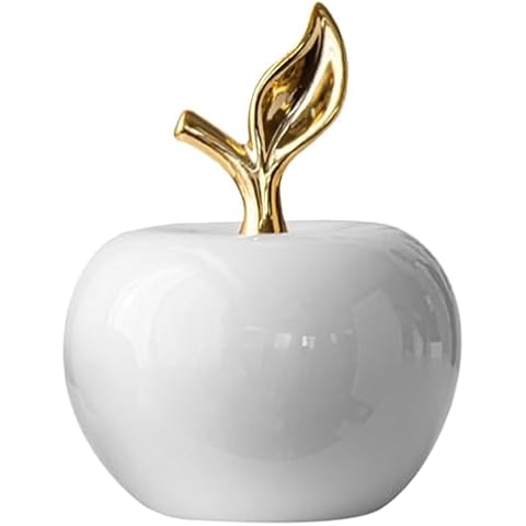GOOHOCHY Ceramic Ornament A Desktop Ornament Xmas Decor Ceramic Fruit Statue Paperweight Crystal s Figurine Crafts Ceramics White Fake Fruit Christmas Cover