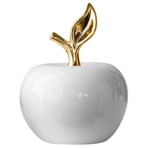 Ceramic Apple Ornament Home Decor Lovely Apple Decoration Apple Modeling Statue Decorative Mini Apple Realistic Fruit Model Simulation Apple Ornament Ceramics Christmas White