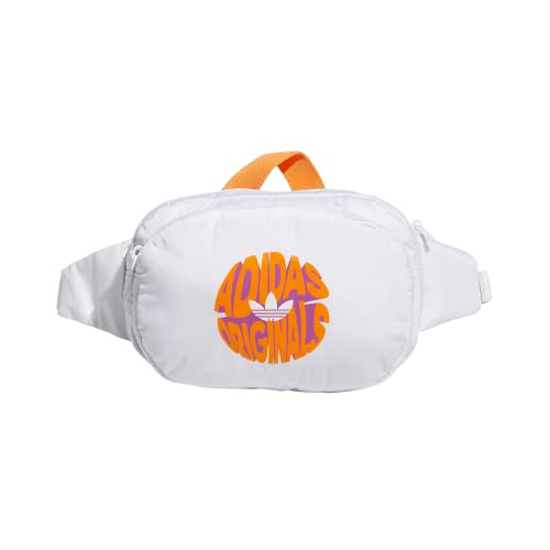 adidas Originals Sac banane de sport / voyage et festival, Blanc/orange vif/rose chanceux, One Size, Sac banane de sport / sac de voyage et de festival