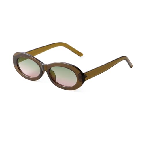 Lunettes de soleil ovales tendance rétro UV400 pour look vintage mixte