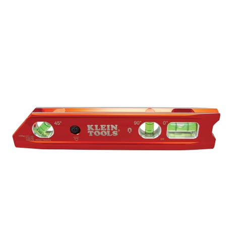Klein Tools 935RBLT Level, 9-Inch Lighted Torpedo Level with Magnet, 0/45/90 Degree Vials and V-Groove, Water and Impact Resistant, High-Visibility thumbnail 10