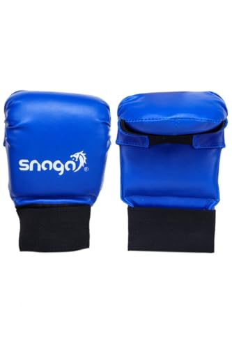 Image of Snaga Karate Gloves /Boxing Training Gloves, Lightweight Padding, Elasticated Hook & Loop Strap Closure for Better Performance, Protection and Comfort (Blue, L) (14 + Years Old)