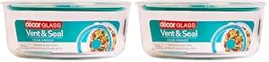 Decor Vent & Seal Glass Round Food Container,