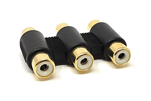 Maincore Triple 3 x RCA to 3 x RCA Phono Female to Female Coupler Cable Joiner, Extension, Gender Changer, RGB