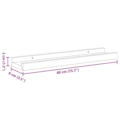 Étagères murales noires lot de 4 étagère en bois MDF 40 cm rangement salon et chambre - 3